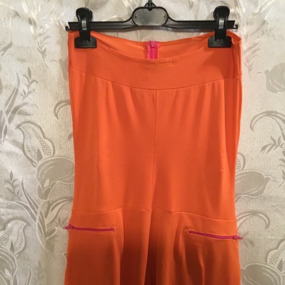 Carolyn Vielle Orange Strapless Jumpsuit - Picture 3 of 5
